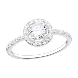 Sterling Silver Round Diamond Ring with Halo​